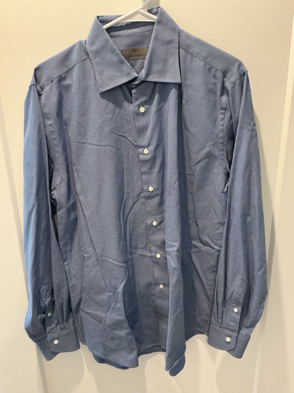 Canali 1934 Italian Men’s Blue Dress Shirt Size 42-16.5